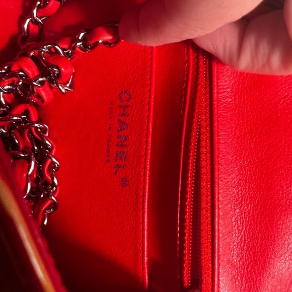 CHANEL
Red/White Striped Patent Leather Classic Mini Flap Bag - Picture 6 of 8